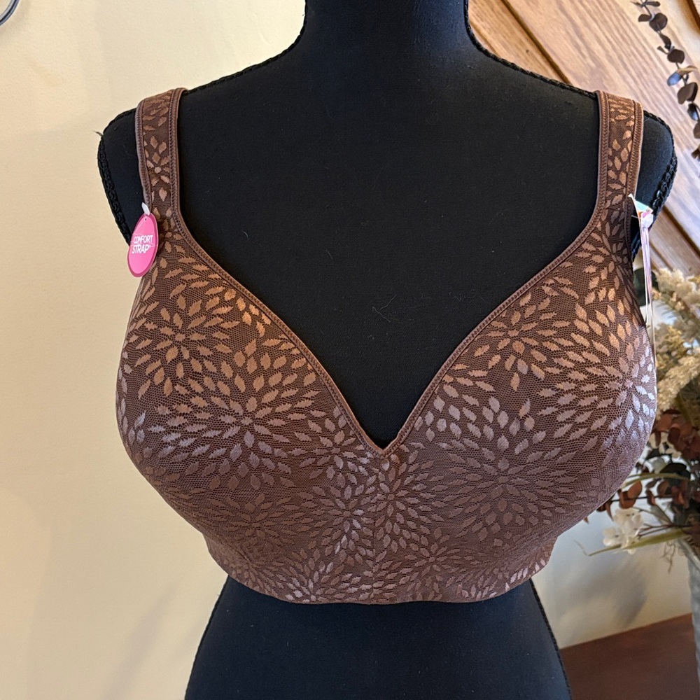 Playtex Brown Floral Pattern Underwire Bra NWT